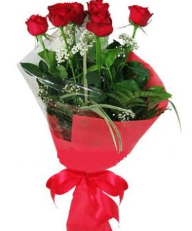 5 adet kırmızı gülden buket  Elazığ çiçek siparişi vermek 
